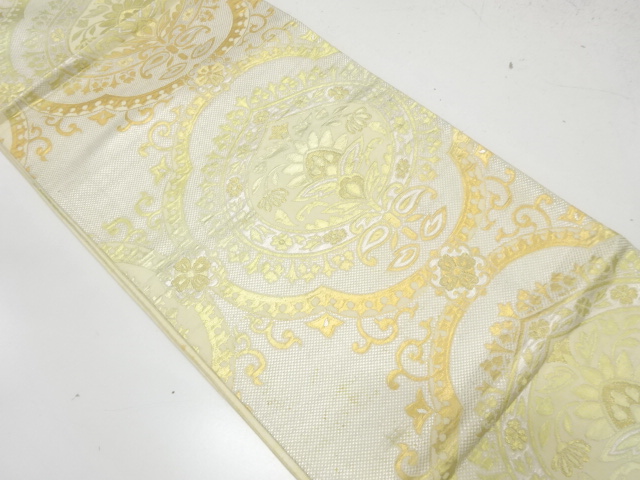 アンティーク　花更紗模様織り出し袋帯（材料）